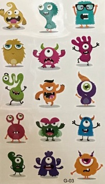 Tatuaż Monster potwory stworki tatuaże zmywalne