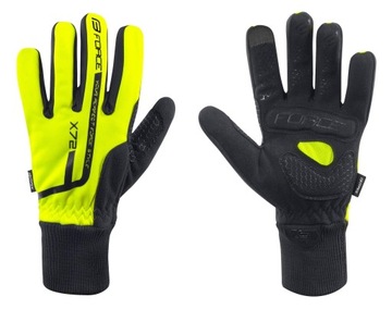 RĘKAWICE ZIMOWE FORCE X72, FLUO XXL * 90460 Ciepłe Oddychające Wkładki
