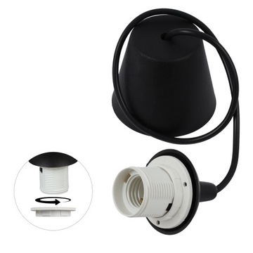 LAMPA WISZĄCA SUFITOWA LINKA DO INSTALACJI LAMPY CZARNA GWINT E27 75CM