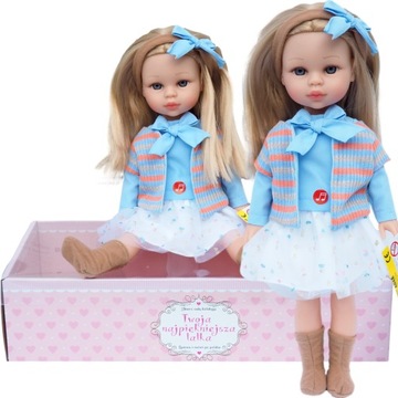 LALKA 38cm LALECZKA MÓWI I ŚPIEWA NA PREZENT BABY WŁOSY DO CZESANIA BORN LO