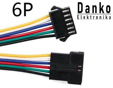 Złącze JST SM 6 Pin taśma LED wtyczka + gniazdo