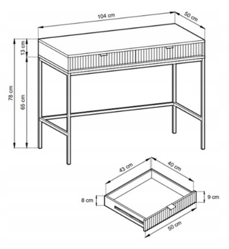 Nova белый туалетный столик с ящиками для гостиной, спальни, RIBBED