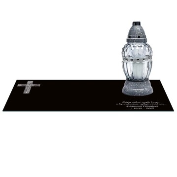 SZKLANA PODSTAWKA POD ZNICZE 60x30cm Z TWOIM DOWOLNYM NAPISEM