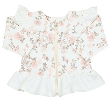 Rozpinana bluza dresowa z baskinką Różyczki r.116
