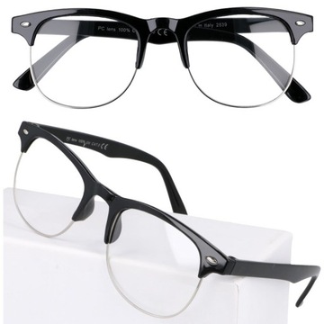 MĘSKIE okulary ZERÓWKI nerdy KUJONKI