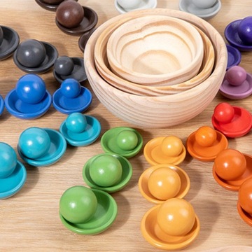 Деревянная игровая доска Монтессори «Радужный шарик»