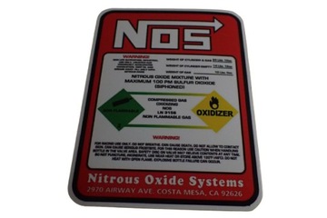 NOS NITRO NITROUS OXIDE SYSTEMS NAKLEJKA STICKER 7,2 x 9,5 cm