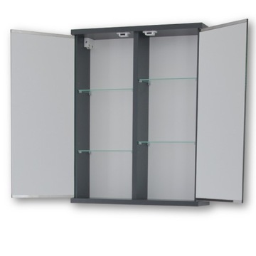 Szafka do łazienki 60cm, grafit, z lustrem, LED