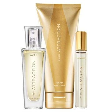 AVON ZESTAW Attraction 3w1 Damski dla Niej Perfumy 30ml Balsam Perfumetka