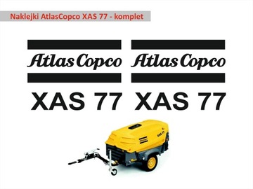 KOMPLET naklejek AtlasCopco XAS77 WYSOKA JAKOŚĆ