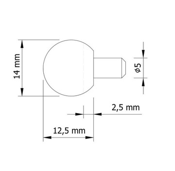 Полкодержатель стеклянный, стержень 5 мм, никель