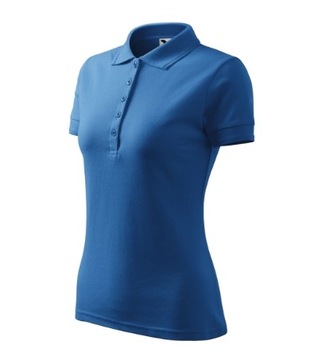 KOSZULKA PIQUE POLO DAMSKA MALFINI 210 BAWEŁNIANA T-SHIRT lazurowa M
