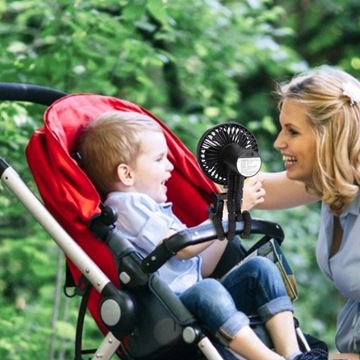 ВЕНТИЛЯТОР С ЗАЖИМОМ 1800МАЧ, 3 СКОРОСТИ ДЛЯ КОЛЯСКИ, АВТОКРЕСЛА, ПАЛАТКИ