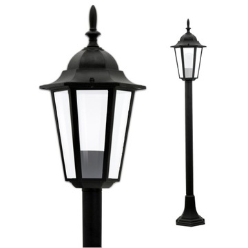 Słupek lampa ogrodowa wysoka Liguria czarna E27