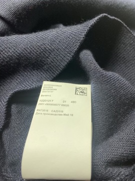 Hugo Boss BLACK cienki granatowy wełniany virgin wool sweter /M