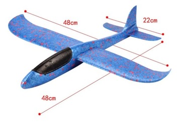 SAMOLOT STYROPIANOWY LED SZYBOWIEC RZUTKA 48 cm