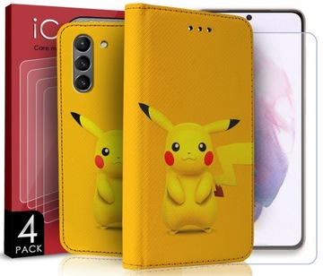 2W1 ETUI DO SAMSUNG S21 PLUS WZORY + SZKŁO 4SZT
