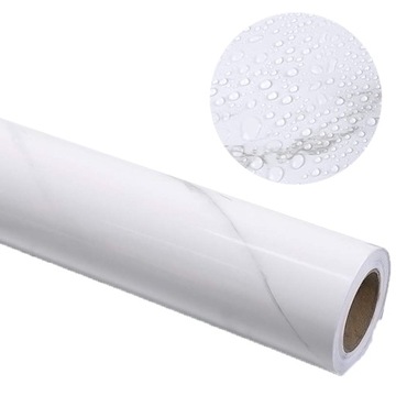 САМОКЛЕЯЩИЕСЯ ОБОИ БЕЛЫЙ МРАМОР БЕЛЫЕ МАСЛОНЕПРОНИЦАЕМЫЕ ВОДОНЕПРОНИЦАЕМЫЕ 60CMX5M