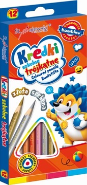 Kredki szkolne trójkątne BAMBINO 12 kolorów 2038