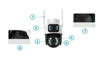 ДВОЙНАЯ ВРАЩАЮЩАЯСЯ НАРУЖНАЯ IP-КАМЕРА WIFI 6MPX