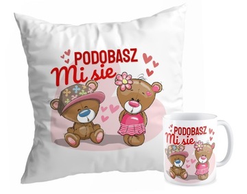 Zestaw PODUSZKA + KUBEK WALENTYNKI Podobasz mi SIE