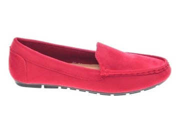 DAMSKIE ZAMSZOWE MOKASYNY Red r.36