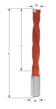 Сверло глухое HM 8х105мм, хвостовик 10мм, левое