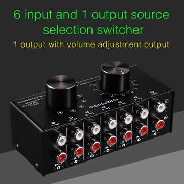 Разветвитель аудиовхода 6 в 1 OUT RCA