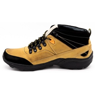 Buty męskie skórzane zimowe 139GT żółte 41