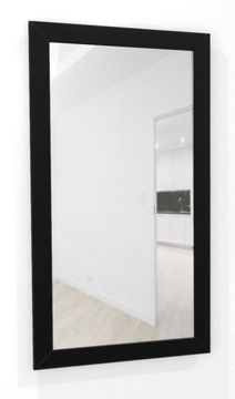 DUŻE Lustro w grubej 6cm CZARNEJ ramie MDF 110x60