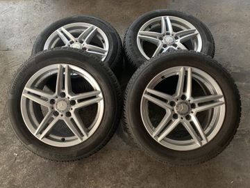 MERCEDES W205 KOLA 4 X RÁFKY 6.5X16 PNEUMATIKY DUNLOP ZIMNÍ 205/60/16