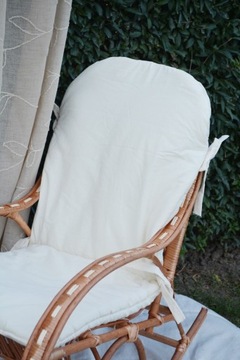 Плетеное кресло-качалка NATURAL, подушка MIX