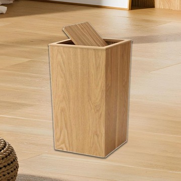 Деревянная корзина для мусора с крышкой, большая, элегантная, деревенская, прочная,