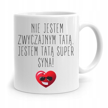 KUBEK NA DZIEŃ OJCA DLA TATY TATA SUPER SYNA z Nadrukiem ze Zdjęciem