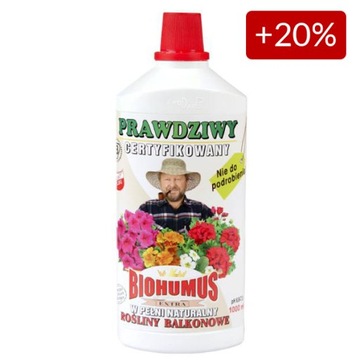 BIOHUMUS EXTRA ROŚLINY BALKONOWE 1L 20%