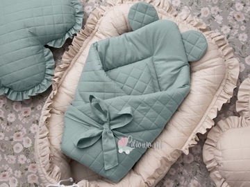 Niemowlęcy Rożek PIKOWANY Becik USZTYWNIANY