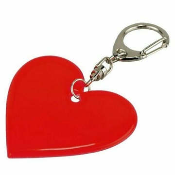 BRELOK ODBLASKOWY W KSZTAŁCIE SERCA Z KARABIŃCZYKIEM AFFECTION CZERWONY
