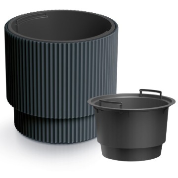 MILLY Круглый цветочный горшок DBMIN300 антрацит + чехол