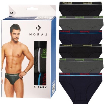 6x Majtki SLIPY MĘSKIE 100% Bawełniane Slipki MORAJ Zestaw Komplet r. XXL