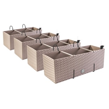 Komplet doniczek z hakami 4x DRTC500 mocca