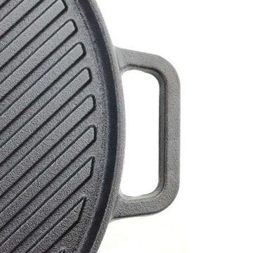 СКОВОРОДА-ГРИЛЬ, ЧУГУННАЯ ПЛИТА, 30 см, ЛИТАЯ ЗАХВАТКА