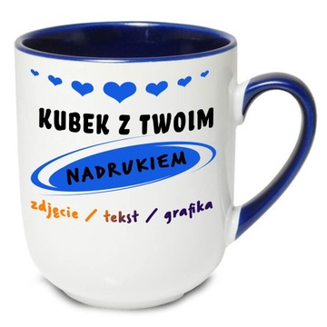 Kubek filiżanka z nadrukiem własne zdjęcie granat