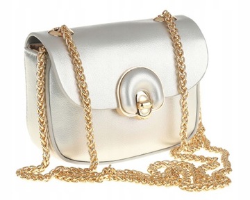 ERICK STYLE Torebka damska srebrna listonoszka kuferek H0968 Silver