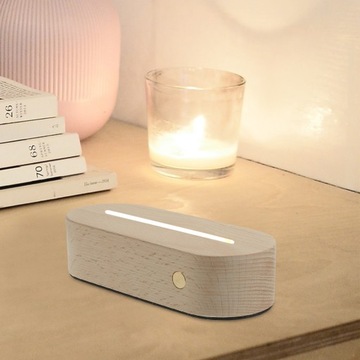 ПОДСТАВКА ДЛЯ ДИСПЛЕЯ СО СВЕТОДИОДНЫМ ОСНОВАНИЕМ, ДЕРЕВЯННАЯ, USB-ЛАМПА