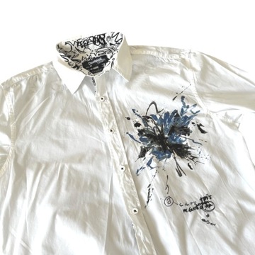 Koszula DESIGUAL M, biała we wzory / 3053n