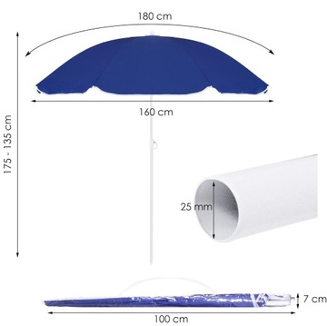 Пляжный зонтик пляж -сад пляж Большой сломанный склад 180 см балконы прочный
