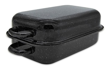 Эмалированная плита для гуся, 35 см, прямоугольная жаровня, кастрюля с крышкой