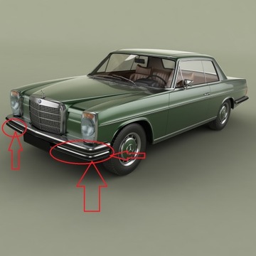 Бампер передний Mercedes W114 -L+R - после ремонта