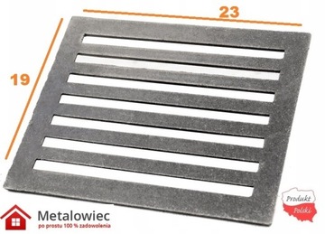 Ruszt Żeliwny Tabliczkowy do Pieca Kominka 19 x 23