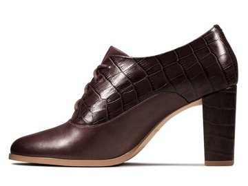 CLARKS Czółenka damskie Clarks Kaylin Ida burgundowe skórzane 40